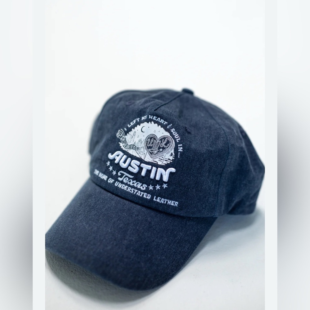 NWT Free People&Understated Leather Austin Texas Denim Cap casual minimalist
